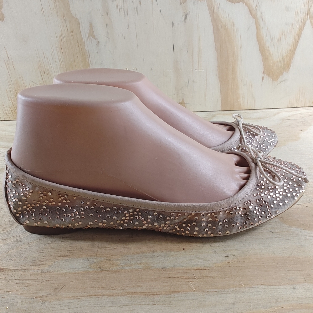 ZARA WOMEN SPRING/ SUMMER SHINY MESH BALLET FLATS WITH BOW WOMEN SIZE - Picture 6 of 12